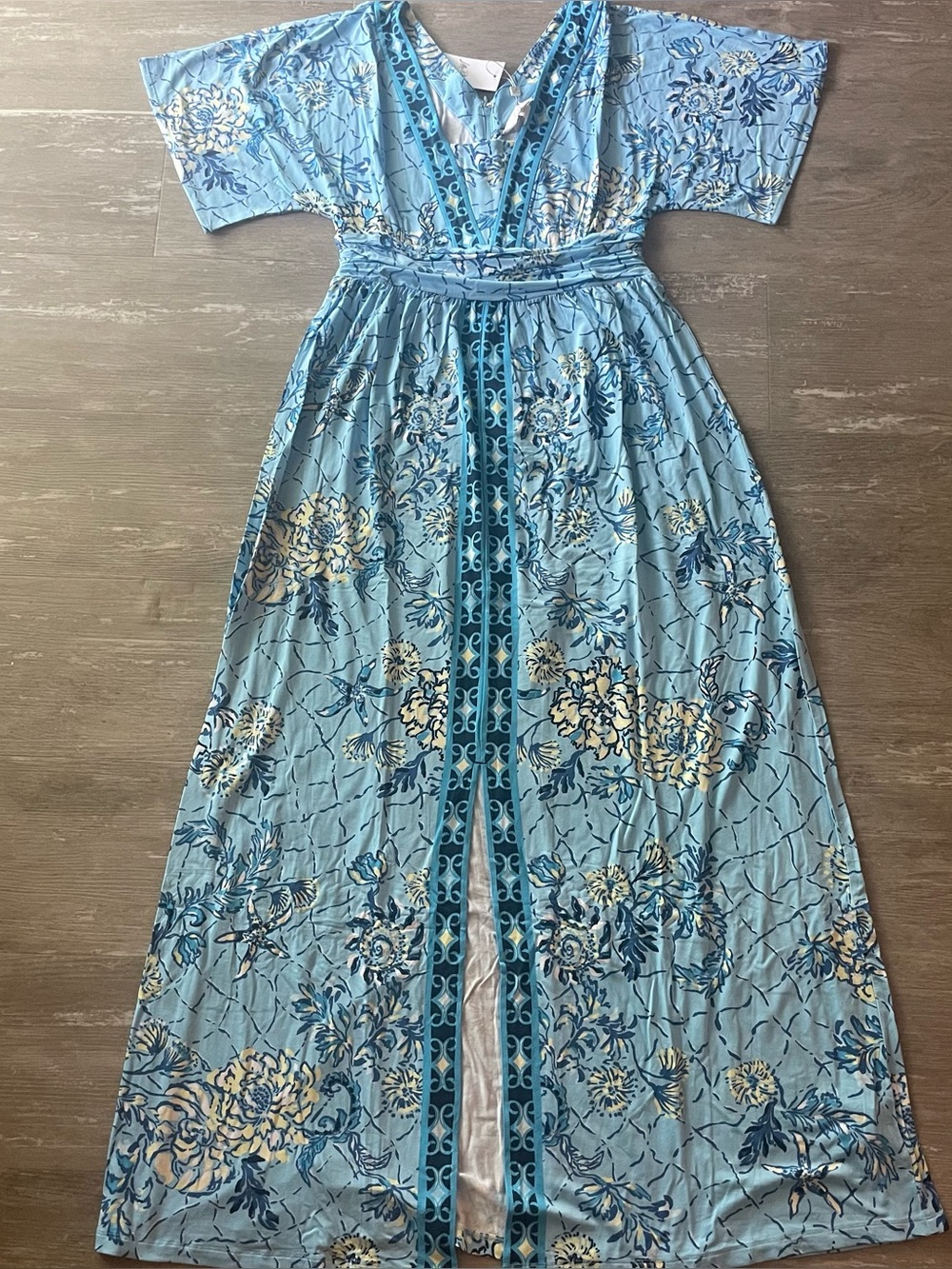 Lilly Pulitzer Lauralai Maxi Dress Bellevue Blue Breakers Beach NEW women’s Sz 8 - Picture 4 of 10